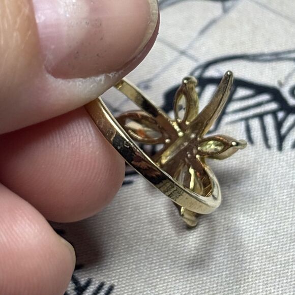 Dragonfly Ring with Orange and Green Stones Size 9.5 - Picture 6 of 7